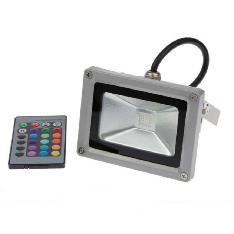 10W RGB 원격 제어 LED 투광 조명 야외 벽 세탁기 램프 방수, 110-240V 12 개